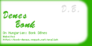 denes bonk business card