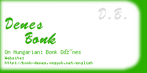 denes bonk business card